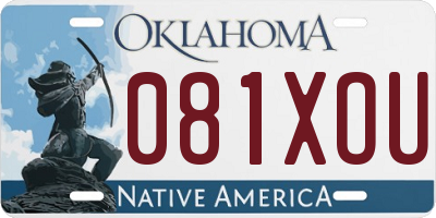 OK license plate 081XOU