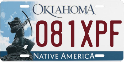OK license plate 081XPF