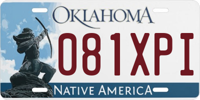 OK license plate 081XPI