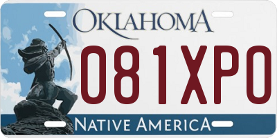 OK license plate 081XPO