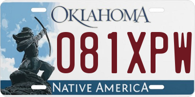 OK license plate 081XPW
