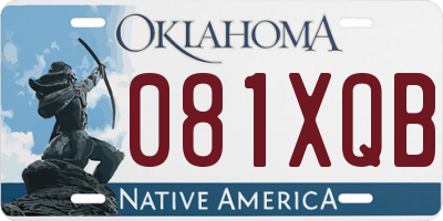 OK license plate 081XQB