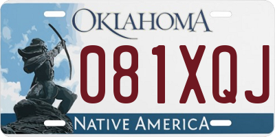 OK license plate 081XQJ