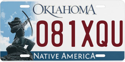 OK license plate 081XQU