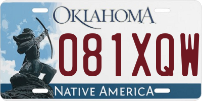 OK license plate 081XQW