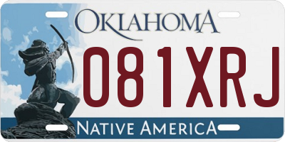 OK license plate 081XRJ