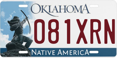 OK license plate 081XRN