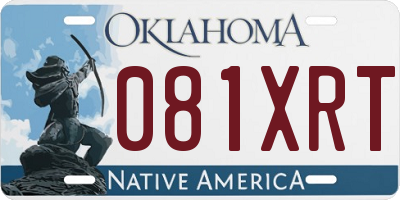 OK license plate 081XRT