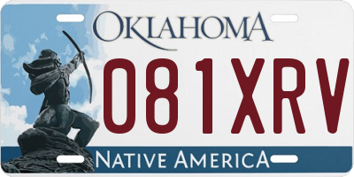 OK license plate 081XRV