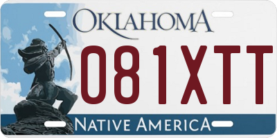 OK license plate 081XTT