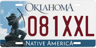 OK license plate 081XXL