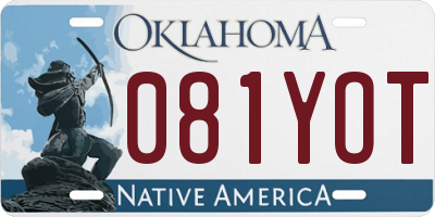 OK license plate 081YOT