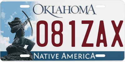 OK license plate 081ZAX