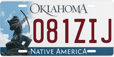 OK license plate 081ZIJ