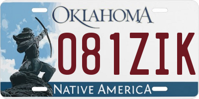 OK license plate 081ZIK