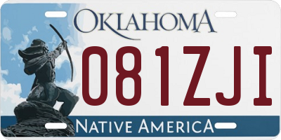 OK license plate 081ZJI