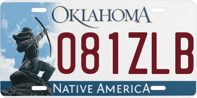 OK license plate 081ZLB