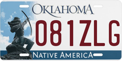 OK license plate 081ZLG
