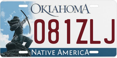 OK license plate 081ZLJ