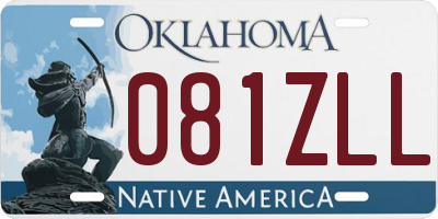 OK license plate 081ZLL