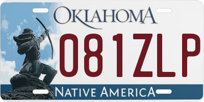 OK license plate 081ZLP