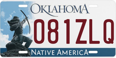 OK license plate 081ZLQ