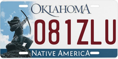 OK license plate 081ZLU