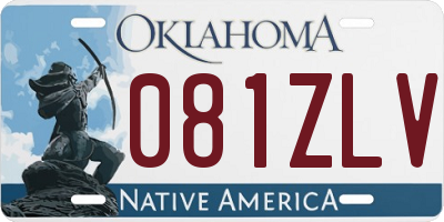 OK license plate 081ZLV