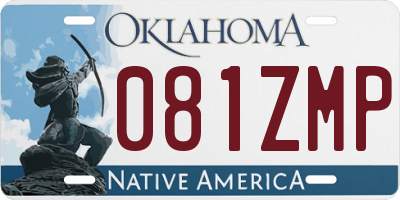OK license plate 081ZMP