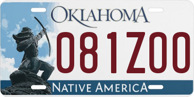 OK license plate 081ZOO