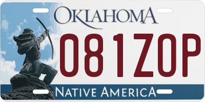 OK license plate 081ZOP