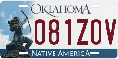 OK license plate 081ZOV