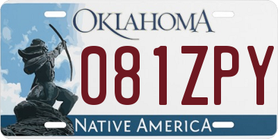 OK license plate 081ZPY