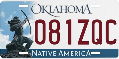 OK license plate 081ZQC