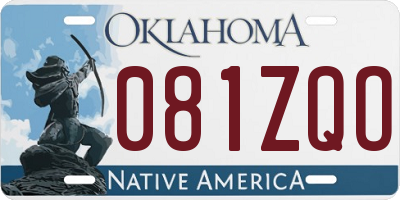 OK license plate 081ZQO
