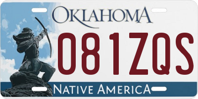 OK license plate 081ZQS