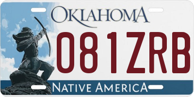 OK license plate 081ZRB