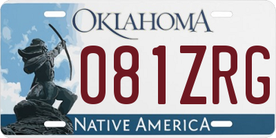 OK license plate 081ZRG