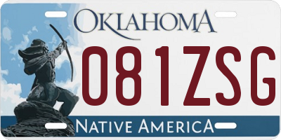 OK license plate 081ZSG