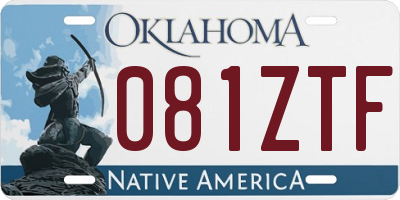OK license plate 081ZTF