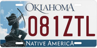 OK license plate 081ZTL