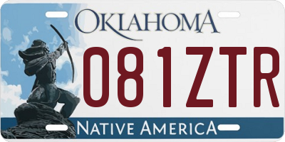 OK license plate 081ZTR