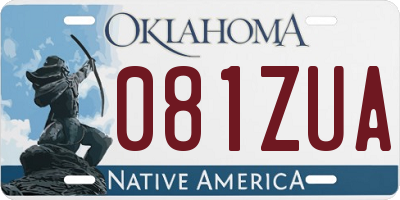 OK license plate 081ZUA