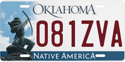 OK license plate 081ZVA