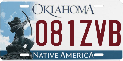 OK license plate 081ZVB