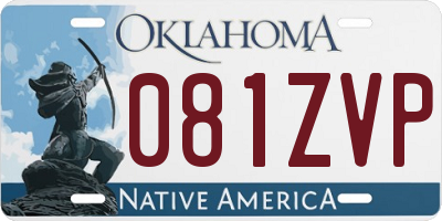 OK license plate 081ZVP