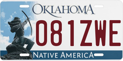 OK license plate 081ZWE