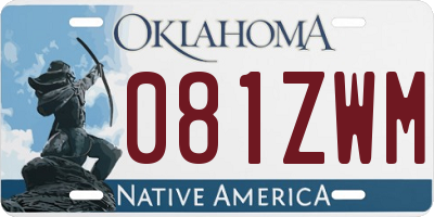 OK license plate 081ZWM