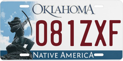 OK license plate 081ZXF