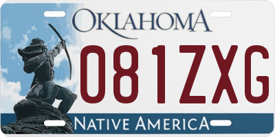 OK license plate 081ZXG